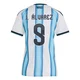 Women's Argentina National Team Julián Álvarez ＃9 White Replica FIFA X World Cup 2026 Home Soccer Jersey