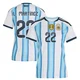 Women's Argentina National Team Lautaro Martínez ＃22 White Replica FIFA X World Cup 2026 Home Soccer Jersey