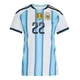 Women's Argentina National Team Lautaro Martínez ＃22 White Replica FIFA X World Cup 2026 Home Soccer Jersey