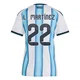 Women's Argentina National Team Lautaro Martínez ＃22 White Replica FIFA X World Cup 2026 Home Soccer Jersey