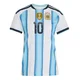Women's Argentina National Team Lionel Messi ＃10 White Replica FIFA X World Cup 2026 Home Soccer Jersey