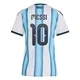 Women's Argentina National Team Lionel Messi ＃10 White Replica FIFA X World Cup 2026 Home Soccer Jersey