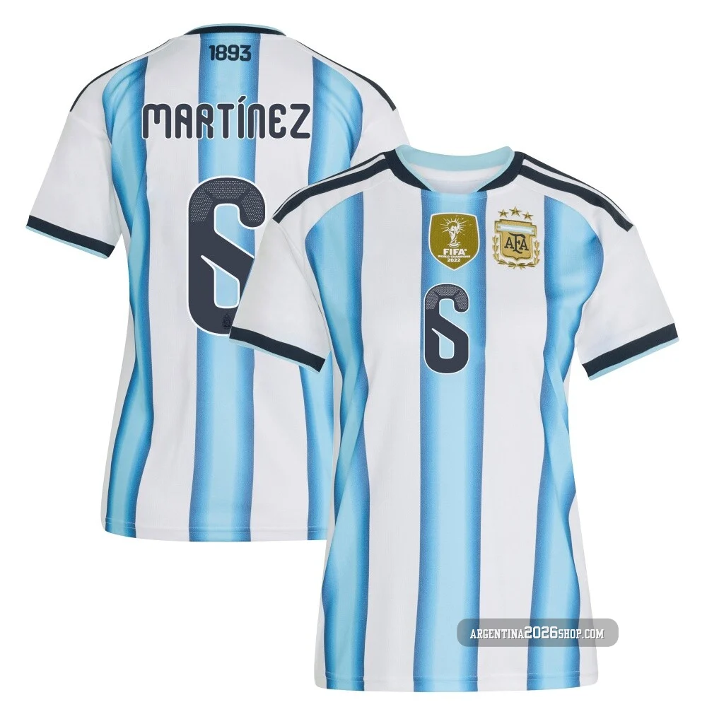Women's Argentina National Team Lisandro Martínez ＃6 White Replica FIFA X World Cup 2026 Home Soccer Jersey