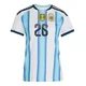 Women's Argentina National Team Nahuel Molina ＃26 White Replica FIFA X World Cup 2026 Home Soccer Jersey