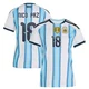 Women's Argentina National Team Nico Paz ＃18 White Replica FIFA X World Cup 2026 Home Soccer Jersey