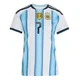 Women's Argentina National Team Rodrigo De Paul ＃7 White Replica FIFA X World Cup 2026 Home Soccer Jersey