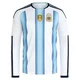 Youth Argentina National Team Blank White Replica FIFA X World Cup 2026 Home Long Sleeve Soccer Jersey