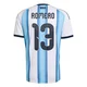 Youth Argentina National Team Cristian Romero ＃13 White Replica FIFA X World Cup 2026 Home Soccer Jersey