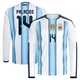 Youth Argentina National Team Exequiel Palacios ＃14 White Replica FIFA X World Cup 2026 Home Long Sleeve Soccer Jersey