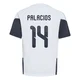 Youth Argentina National Team Exequiel Palacios ＃14 White Replica FIFA X World Cup 2026 Tiro Away Training Soccer Jersey