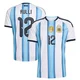 Youth Argentina National Team Gerónimo Rulli ＃12 White Replica FIFA X World Cup 2026 Home Soccer Jersey