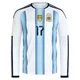 Youth Argentina National Team Giuliano Simeone ＃17 White Replica FIFA X World Cup 2026 Home Long Sleeve Soccer Jersey