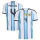 Youth Argentina National Team Gonzalo Montiel ＃4 White Replica FIFA X World Cup 2026 Home Soccer Jersey