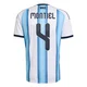Youth Argentina National Team Gonzalo Montiel ＃4 White Replica FIFA X World Cup 2026 Home Soccer Jersey