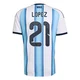 Youth Argentina National Team José Manuel López ＃21 White Replica FIFA X World Cup 2026 Home Soccer Jersey