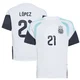 Youth Argentina National Team José Manuel López ＃21 White Replica FIFA X World Cup 2026 Tiro Away Training Soccer Jersey
