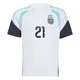Youth Argentina National Team José Manuel López ＃21 White Replica FIFA X World Cup 2026 Tiro Away Training Soccer Jersey