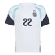 Youth Argentina National Team Lautaro Martínez ＃22 White Replica FIFA X World Cup 2026 Tiro Away Training Soccer Jersey