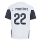Youth Argentina National Team Lautaro Martínez ＃22 White Replica FIFA X World Cup 2026 Tiro Away Training Soccer Jersey