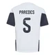 Youth Argentina National Team Leandro Paredes ＃5 White Replica FIFA X World Cup 2026 Tiro Away Training Soccer Jersey
