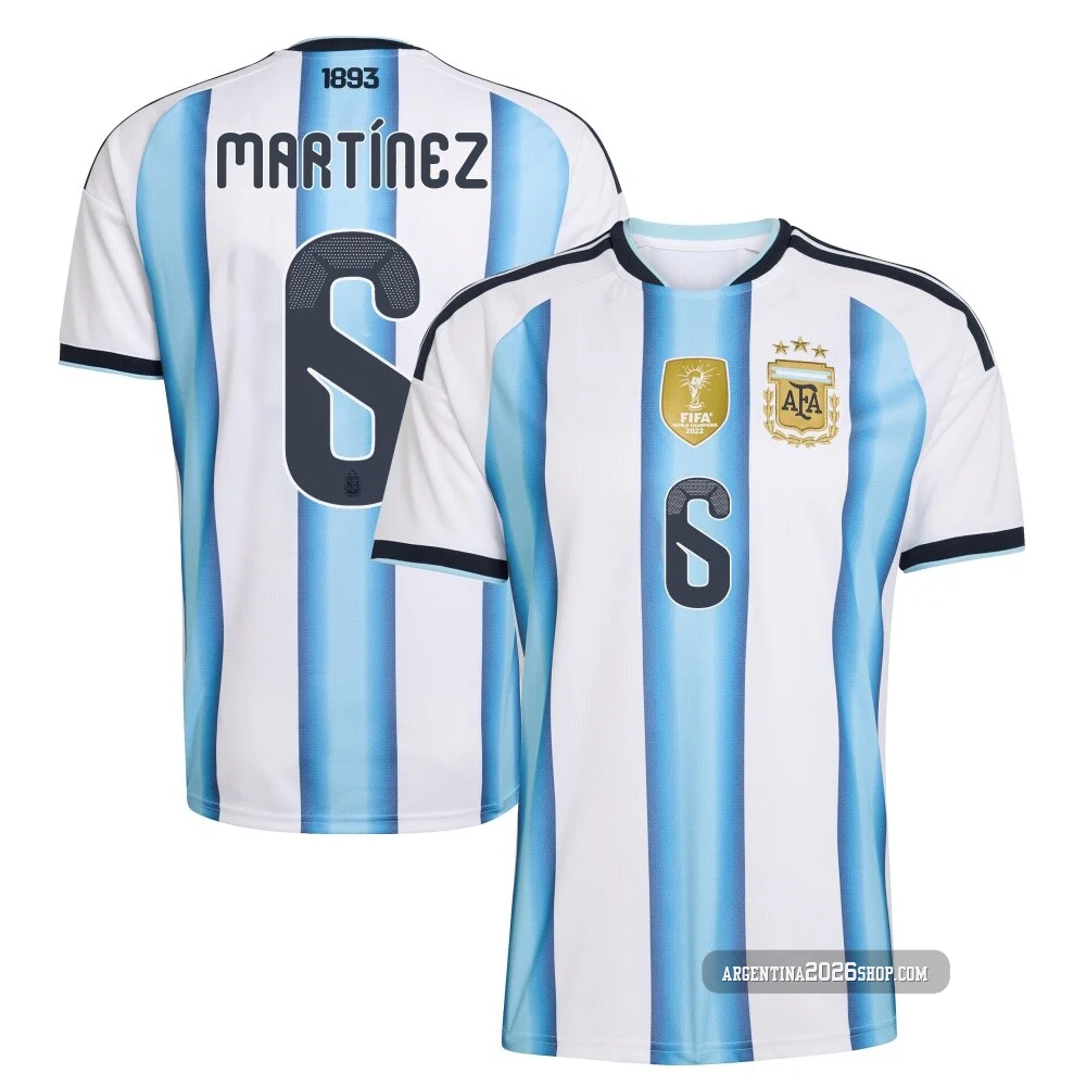 Youth Argentina National Team Lisandro Martínez ＃6 White Replica FIFA X World Cup 2026 Home Soccer Jersey