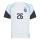 Youth Argentina National Team Nahuel Molina ＃26 White Replica FIFA X World Cup 2026 Tiro Away Training Soccer Jersey