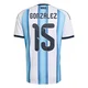 Youth Argentina National Team Nico González ＃15 White Replica FIFA X World Cup 2026 Home Soccer Jersey