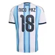 Youth Argentina National Team Nico Paz ＃18 White Replica FIFA X World Cup 2026 Home Soccer Jersey