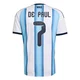 Youth Argentina National Team Rodrigo De Paul ＃7 White Replica FIFA X World Cup 2026 Home Soccer Jersey