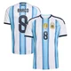 Youth Argentina National Team Valentín Barco ＃8 White Replica FIFA X World Cup 2026 Home Soccer Jersey