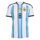 Youth Argentina National Team Valentín Barco ＃8 White Replica FIFA X World Cup 2026 Home Soccer Jersey