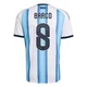 Youth Argentina National Team Valentín Barco ＃8 White Replica FIFA X World Cup 2026 Home Soccer Jersey
